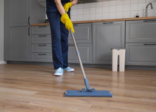 front-view-woman-cleaning-home